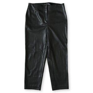 Ann Taylor Faux Leather Pant Women 10 Black Curvy Straight Moto Goth Punk Grunge